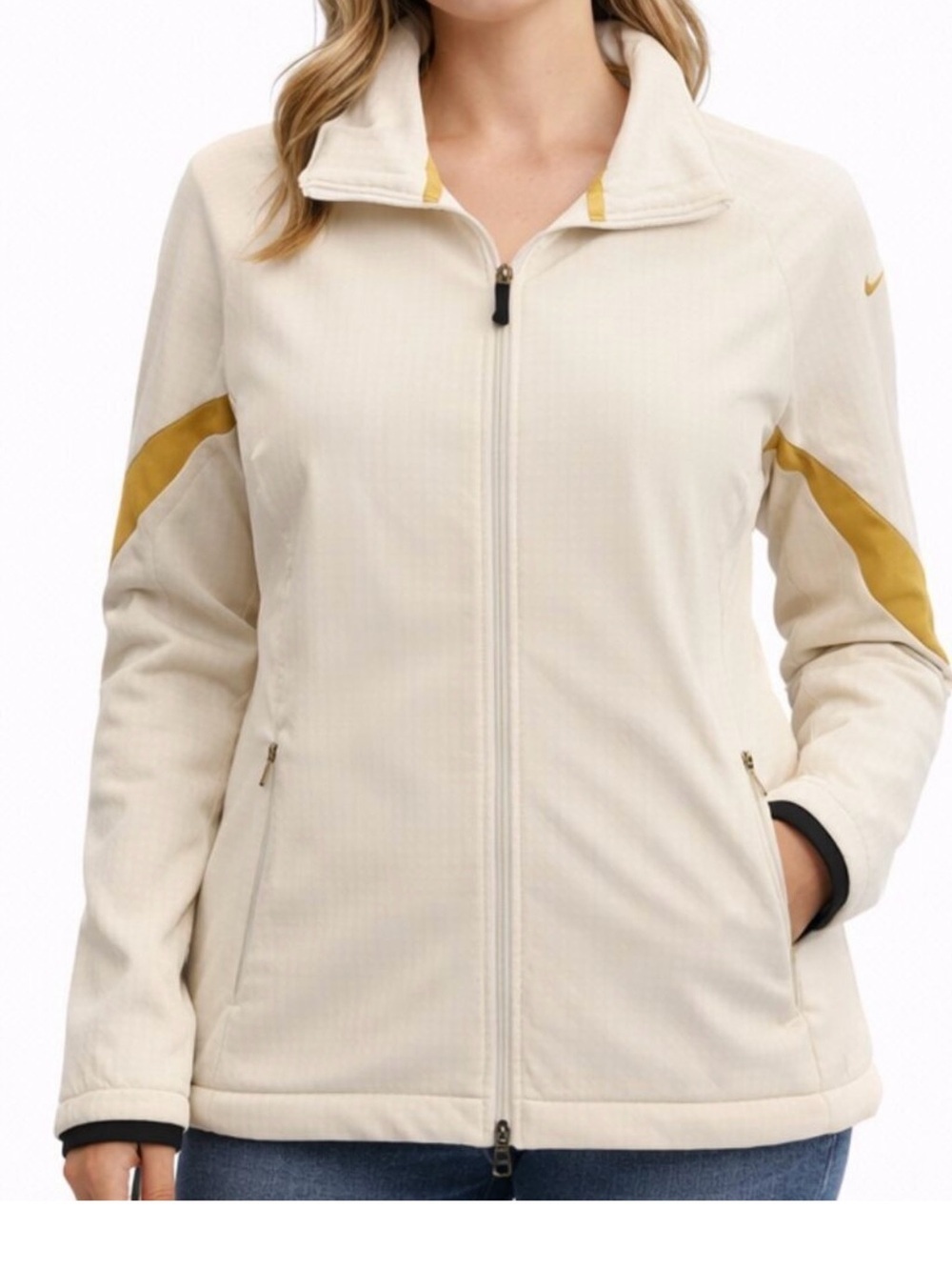 Nike Sphere Pro Cream Gold Full Zip Athletic Jacket Women’s Medium